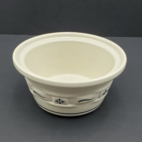 Longaberger Woven Traditions Classic Blue Butter Tub Lid Round Lidded Dish Bowl - Picture 7 of 7